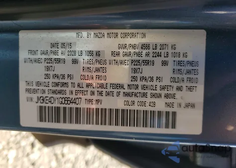 2016 Mazda Cx-5 Gt z USA, uszkodzony, nr VIN JM3KE4DY1G0664407